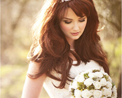 bride with flowers